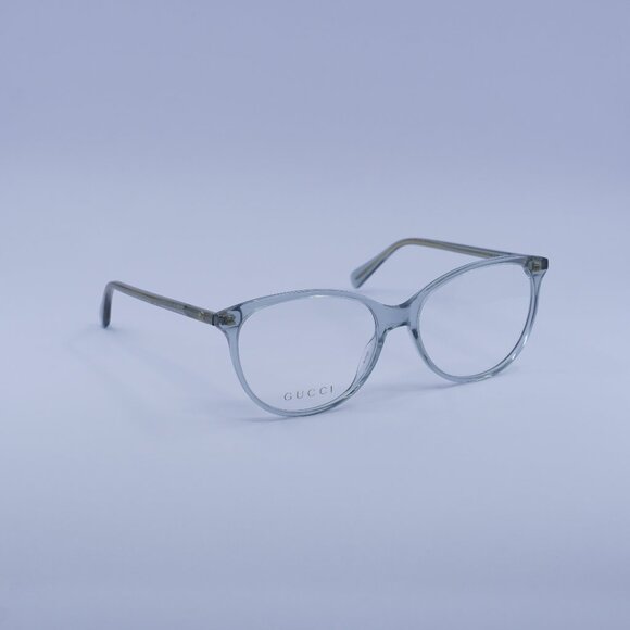 Gucci GG0550O 018 Eyeglasses Transparent Grey 53mm Cat Eye Frame - Picture 1 of 12